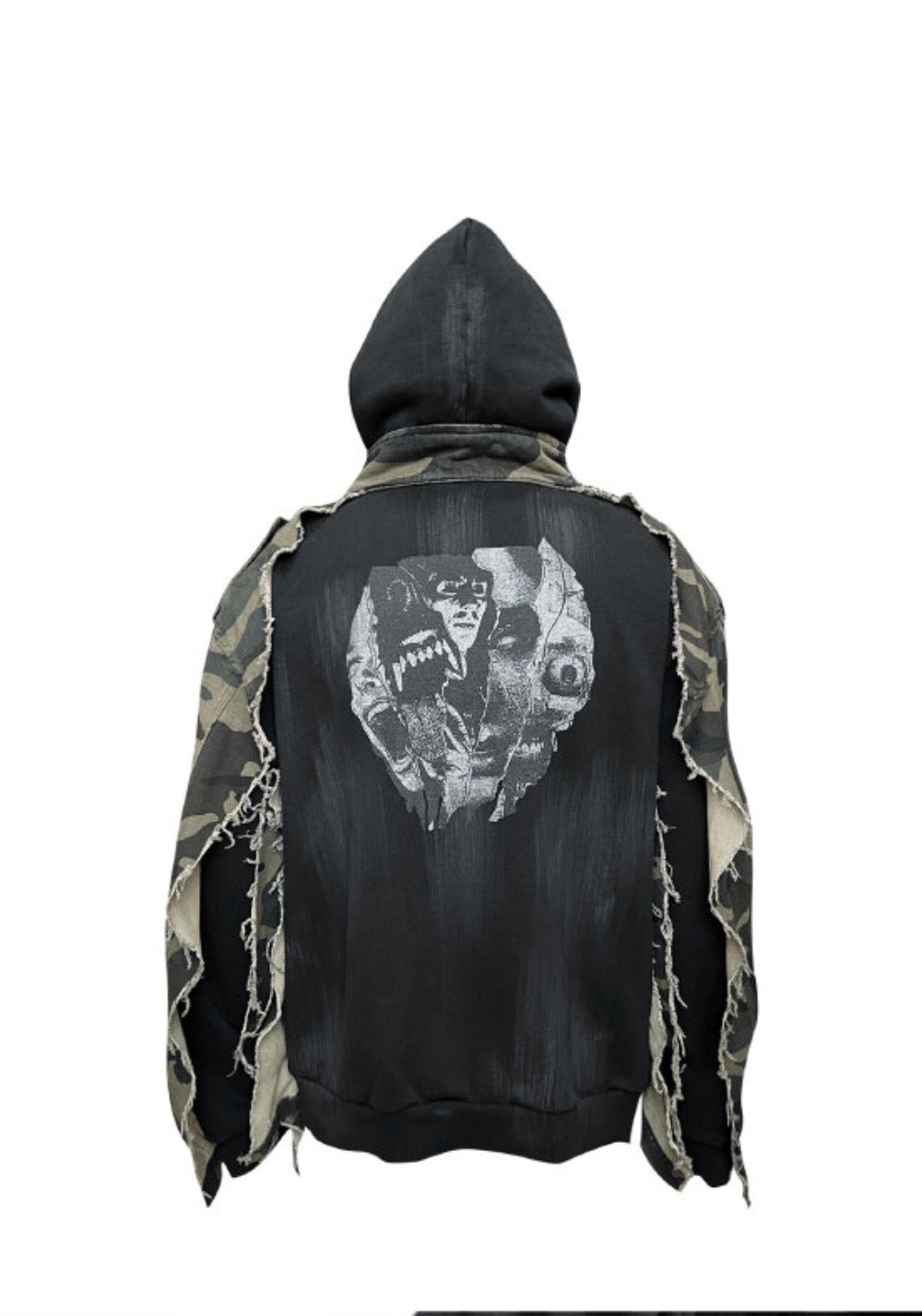 GOJOYJINNI丨Camo Patchwork Hand-Painted Bomber Jacket - PSYLOS 1, GOJOYJINNI丨Camo Patchwork Hand-Painted Bomber Jacket, Jacket, GOJOYJINNI, PSYLOS 1